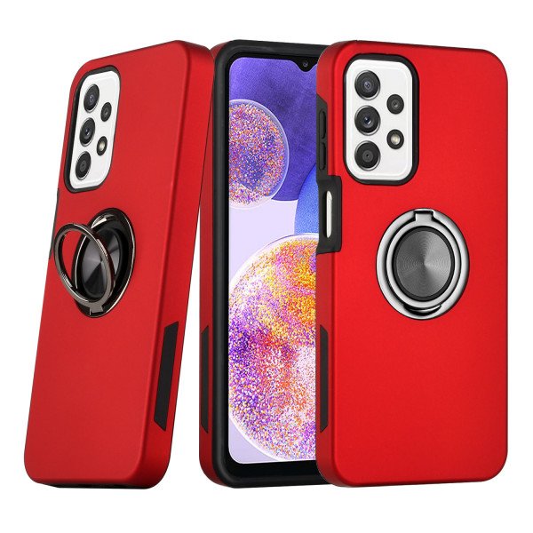 Wholesale Dual Layer Armor Hybrid Stand Ring Case for Samsung Galaxy A23 (Red)